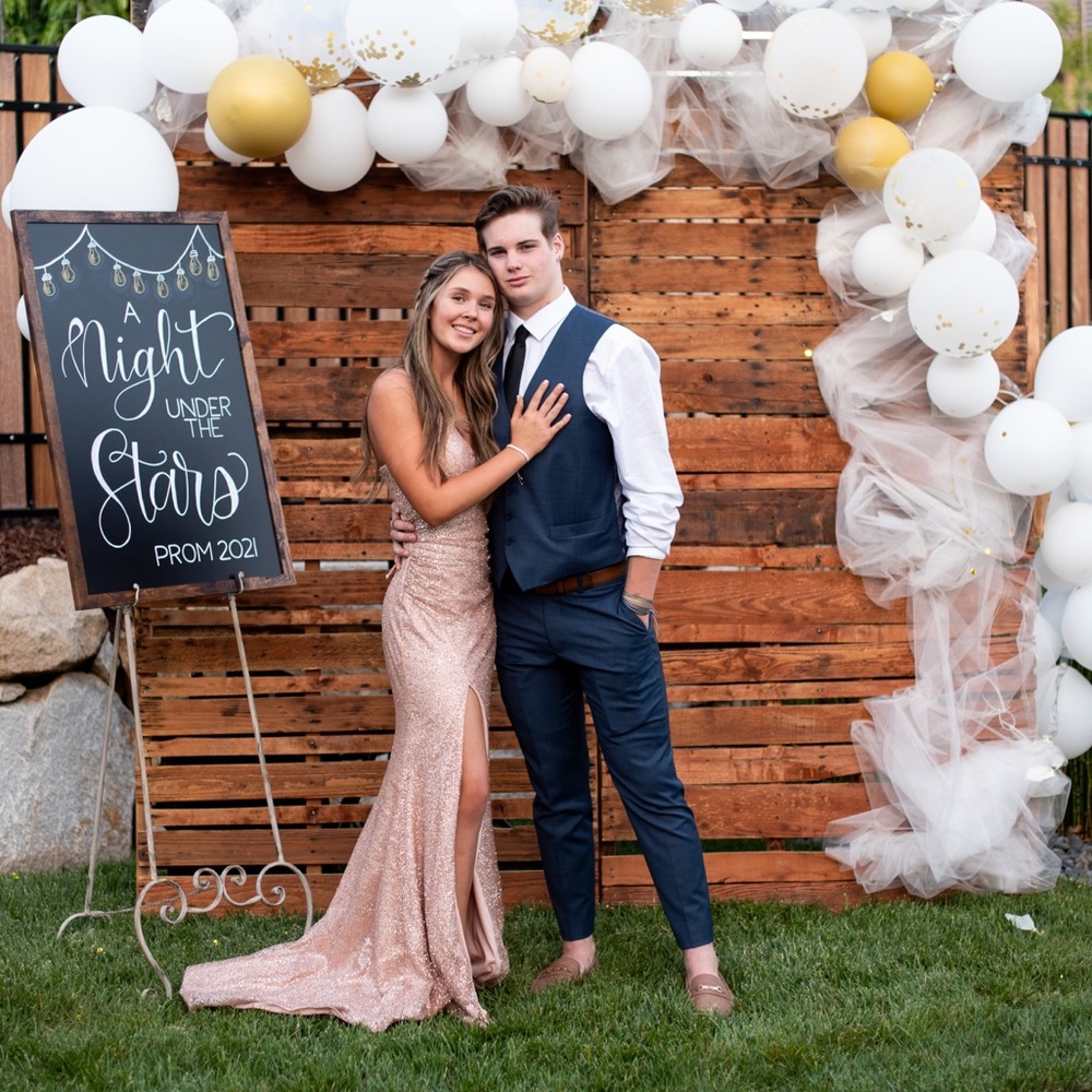 Beautiful rose gold prom dress